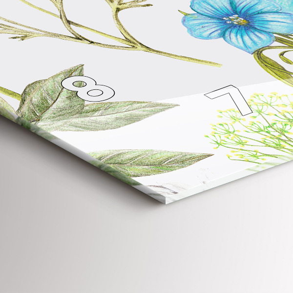 Horizontální hodiny na skle Kompozice květin