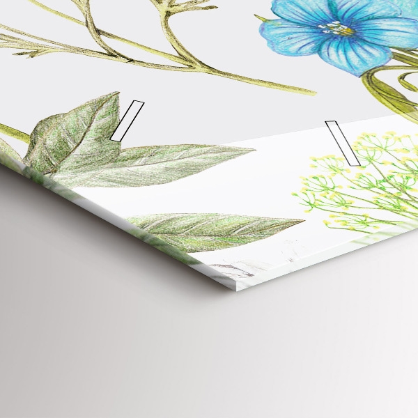 Horizontální hodiny na skle Kompozice květin