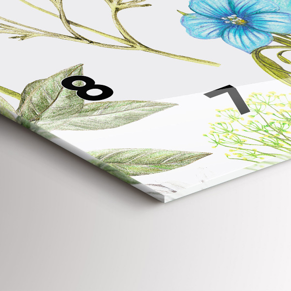 Horizontální hodiny na skle Kompozice květin