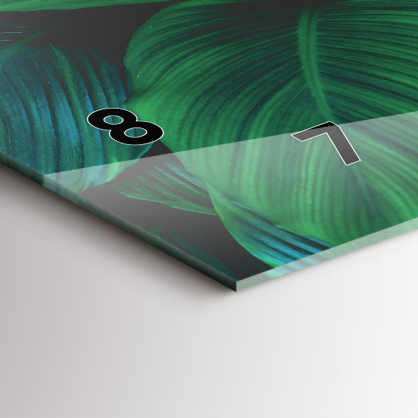 Horizontální skleněné hodiny na stěnu Příroda listy