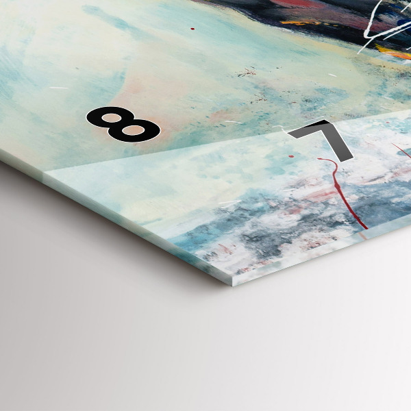 Horizontální skleněné hodiny na stěnu Ilustrace Cválající koně