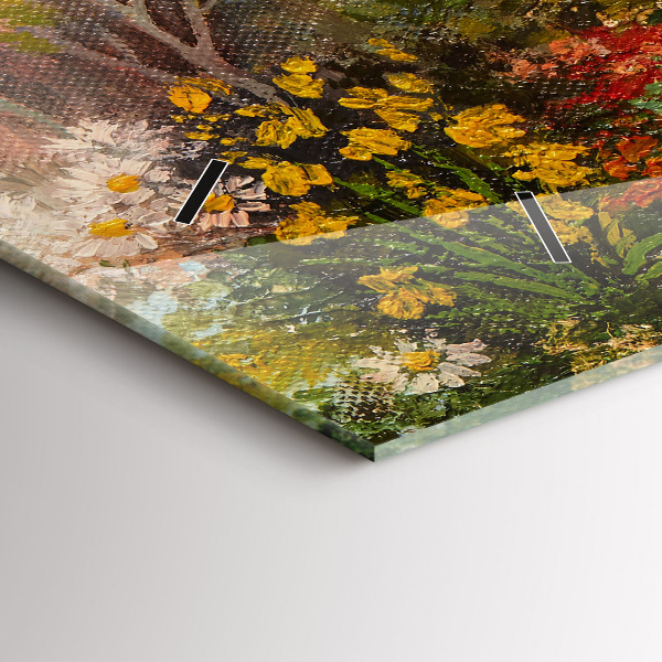 Horizontální hodiny na skle Složení oleje v lese