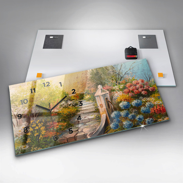 Horizontální hodiny na skle Složení oleje v lese