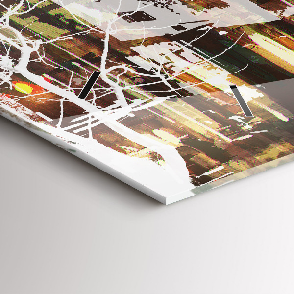 Horizontální hodiny na skle New York