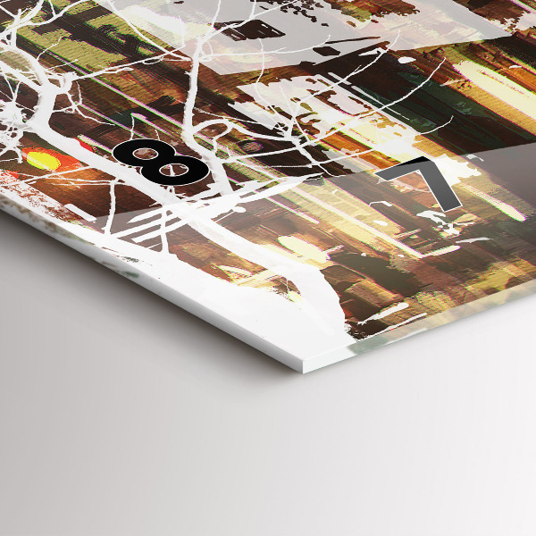 Horizontální hodiny na skle New York