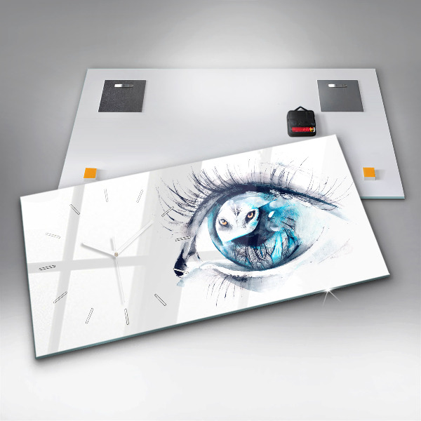 Horizontální hodiny na skle Ilustrace vlka