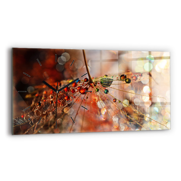 Horizontální hodiny na skle Foukačka s rosou