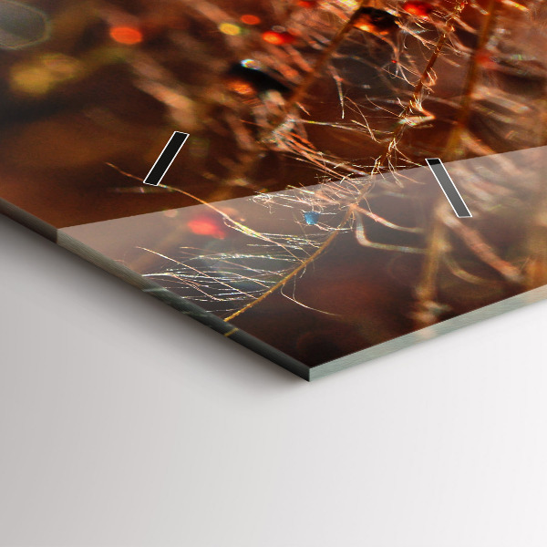 Horizontální hodiny na skle Foukačka s rosou