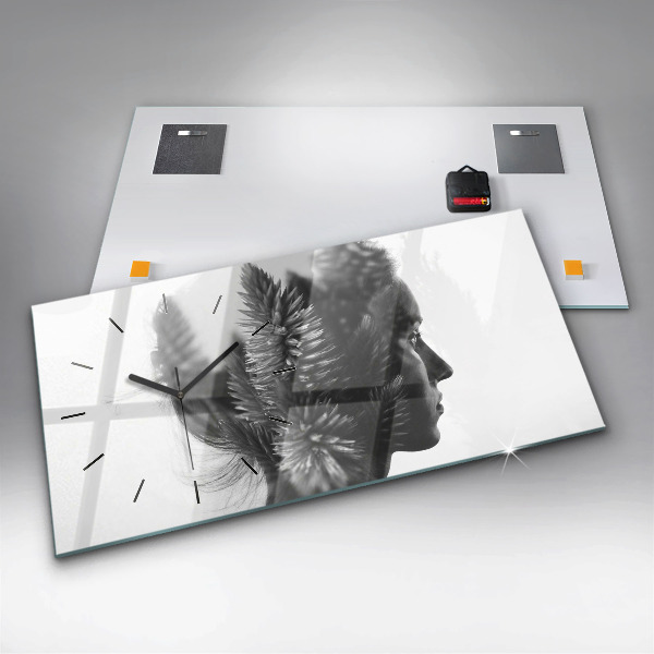 Horizontální hodiny na skle Lidská citlivost myšlení