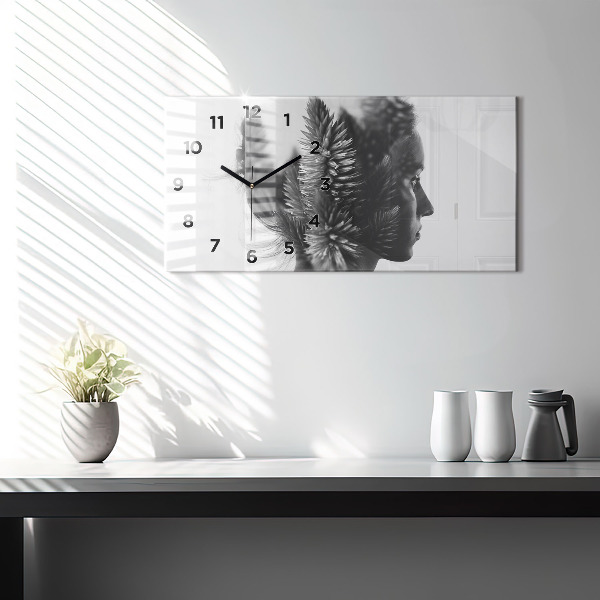 Horizontální hodiny na skle Lidská citlivost myšlení
