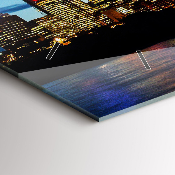 Horizontální hodiny na skle Sydney večer