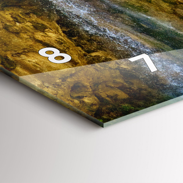 Horizontální hodiny na skle Krajina s lagunou