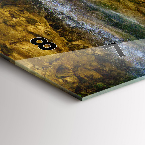 Horizontální hodiny na skle Krajina s lagunou