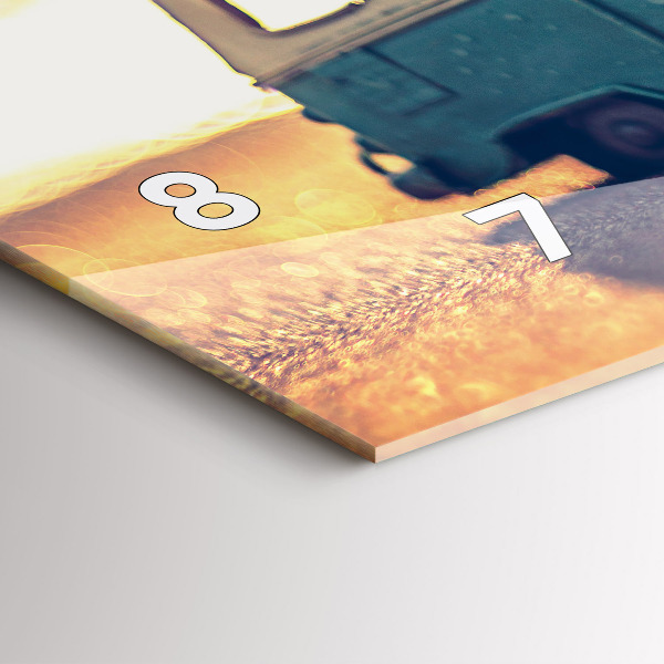 Horizontální hodiny na skle Táborník na pláži