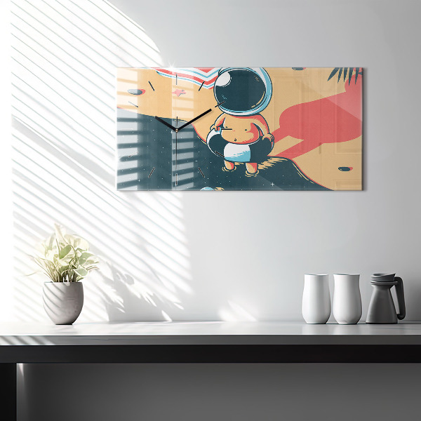 Horizontální hodiny na skle Dětská představivost