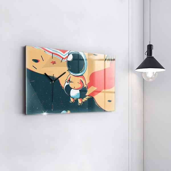 Horizontální hodiny na skle Dětská představivost