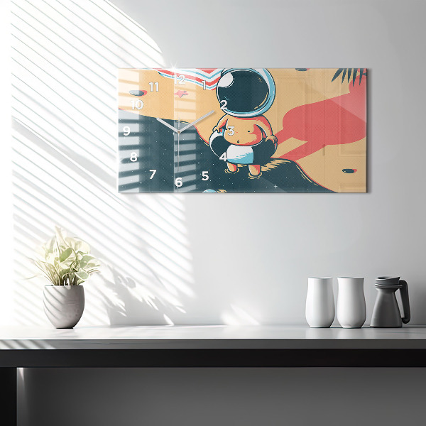 Horizontální hodiny na skle Dětská představivost