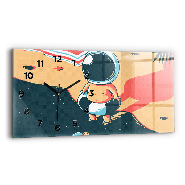 Horizontální hodiny na skle Dětská představivost