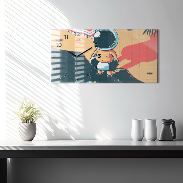Horizontální hodiny na skle Dětská představivost