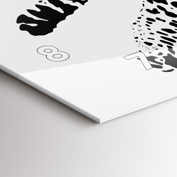 Horizontální hodiny na skle Silueta pantera