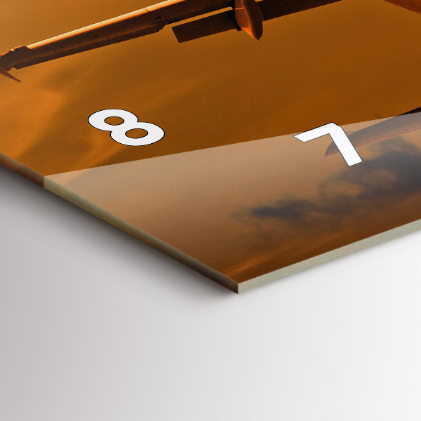 Horizontální hodiny na skle Cesta letadlem