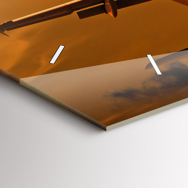 Horizontální hodiny na skle Cesta letadlem