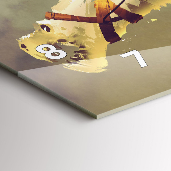 Horizontální hodiny na skle Ilustrace dračího jezdce