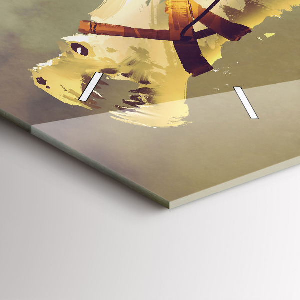 Horizontální hodiny na skle Ilustrace dračího jezdce