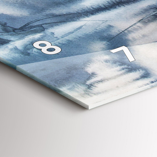 Horizontální hodiny na skle Zimní jezero Loď