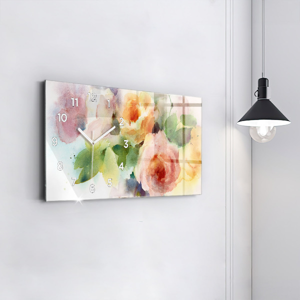 Horizontální hodiny na skle Vizualizace přírody