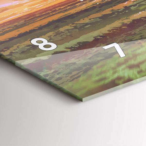 Horizontální hodiny na skle Koncert na pláži