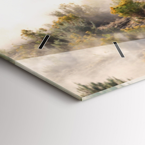 Horizontální hodiny na skle Stádo splašených koní