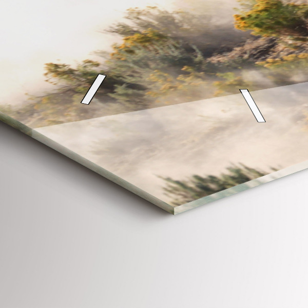 Horizontální hodiny na skle Stádo splašených koní