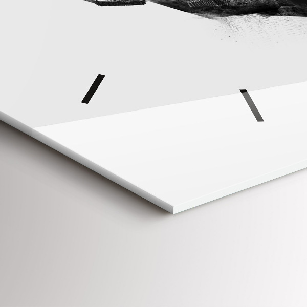 Horizontální hodiny na skle Kresba medvěda