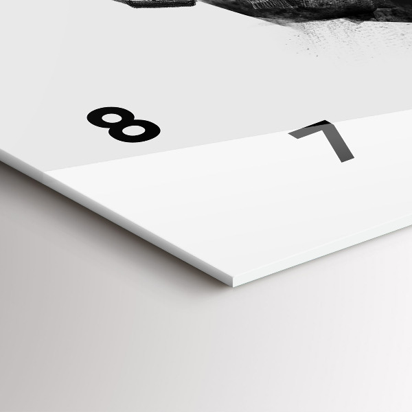 Horizontální hodiny na skle Kresba medvěda