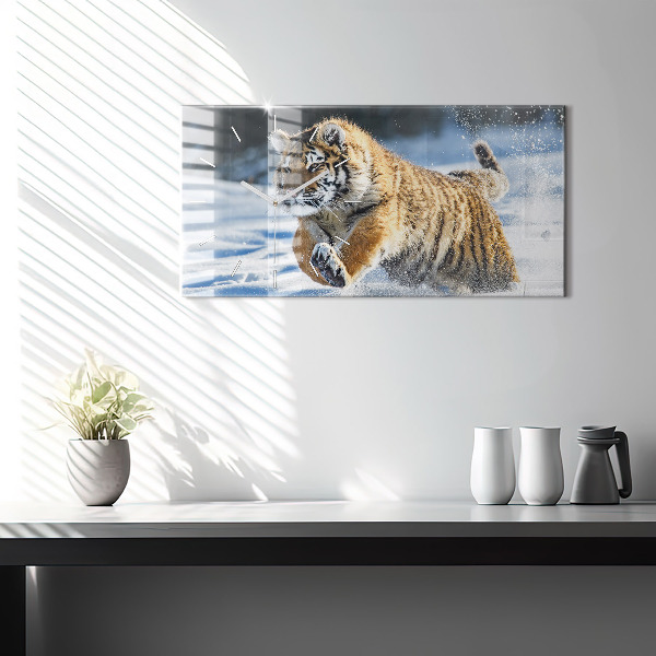 Horizontální hodiny na skle Odvážný krok vpřed