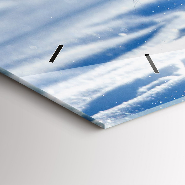 Horizontální hodiny na skle Odvážný krok vpřed