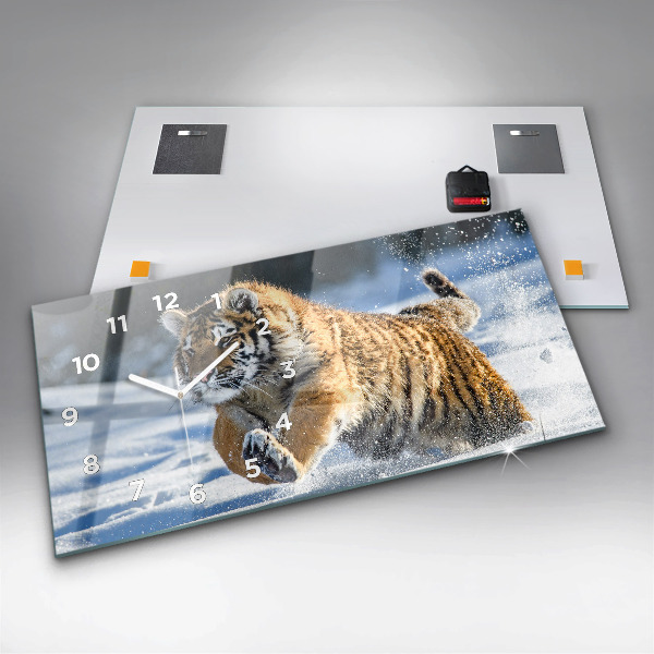 Horizontální hodiny na skle Odvážný krok vpřed