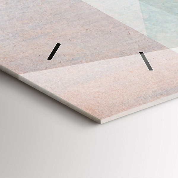 Horizontální hodiny na skle Trojúhelníky Abstraktní textura