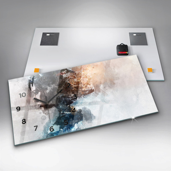 Horizontální hodiny na skle Minulost v zátylku