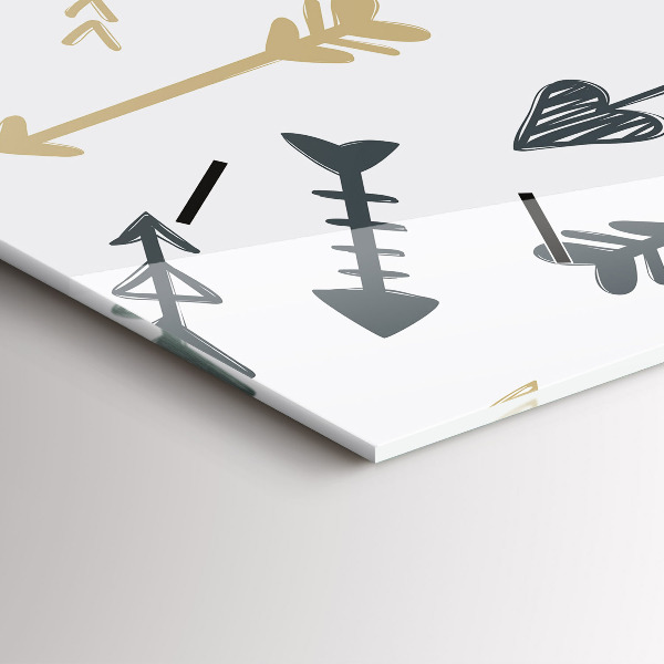 Horizontální hodiny na skle Geometrický hipsterský vzor