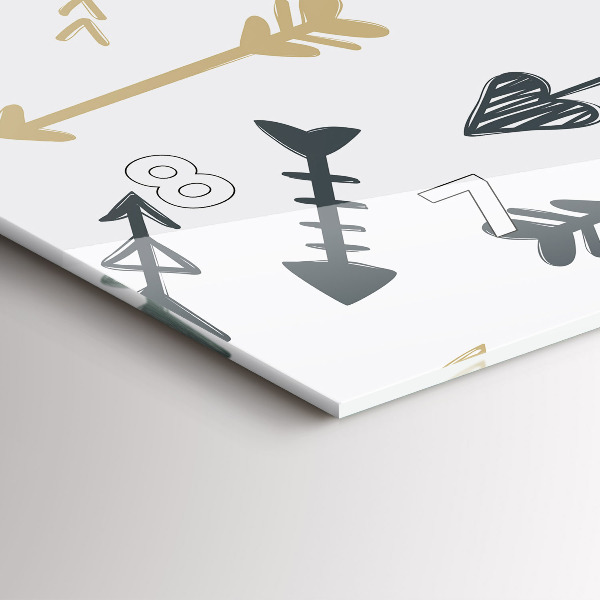 Horizontální hodiny na skle Geometrický hipsterský vzor