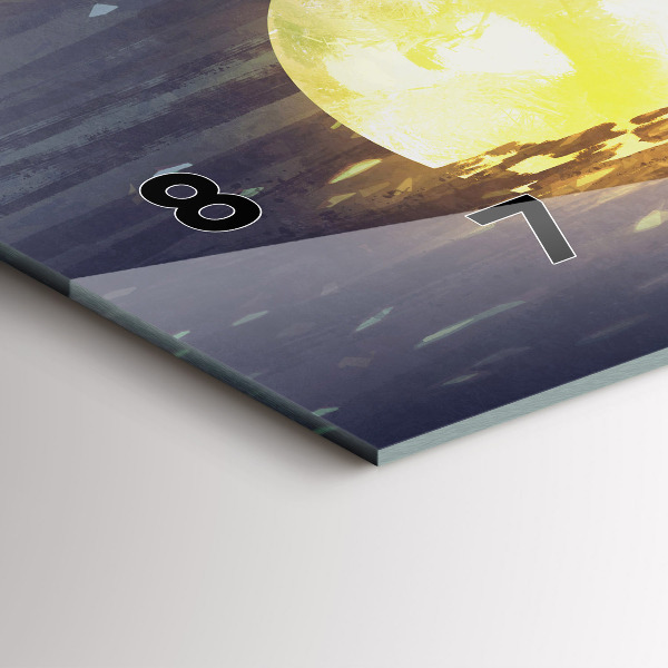 Horizontální hodiny na skle Abstrakce