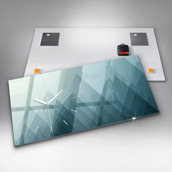 Horizontální hodiny na skle Geometrické obrazce