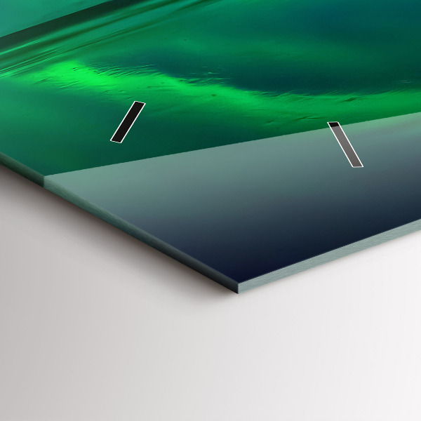 Horizontální hodiny na skle Polární záře