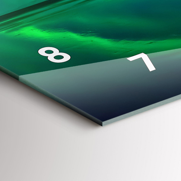 Horizontální hodiny na skle Polární záře