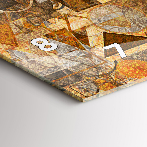 Horizontální hodiny na skle Geometrické tvary