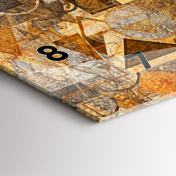 Horizontální hodiny na skle Geometrické tvary