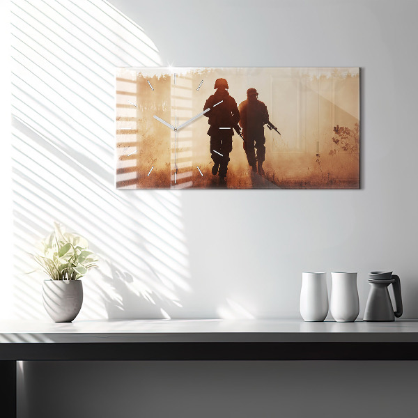 Horizontální hodiny na skle Námořní pěchota Spojených států