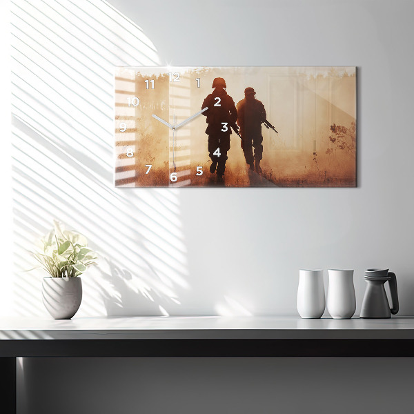 Horizontální hodiny na skle Námořní pěchota Spojených států